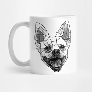 Cute Happy Mutt Geometric Sketch Mug